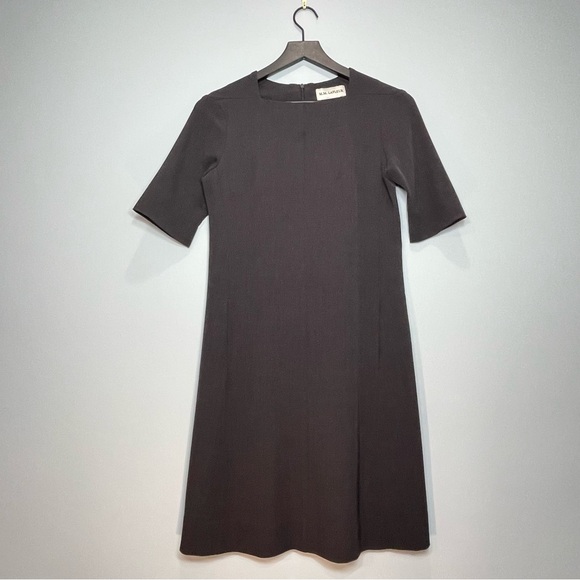 M.M. LAFLEUR Women's Short Sleeve Brown Stretch Sheath Dress Pockets Size 4 - Picture 1 of 7